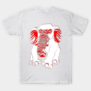 Elephant silhouette Siluet 3D 大象 elefant pixelart T-Shirt